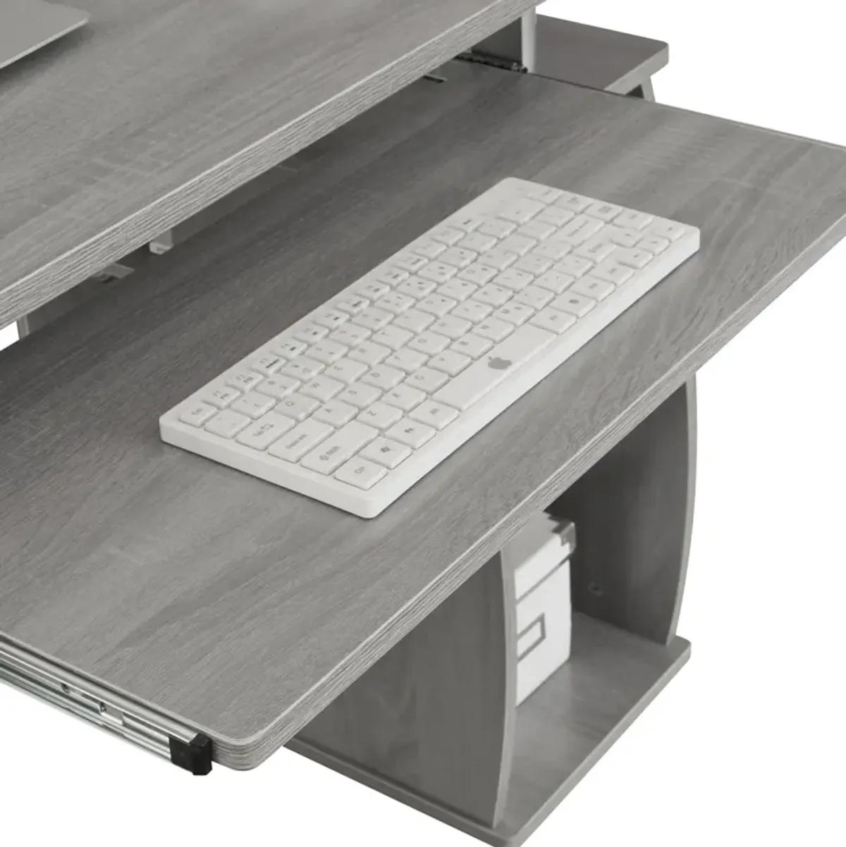 Complete Computer Workstation Desk With Storage, Grey