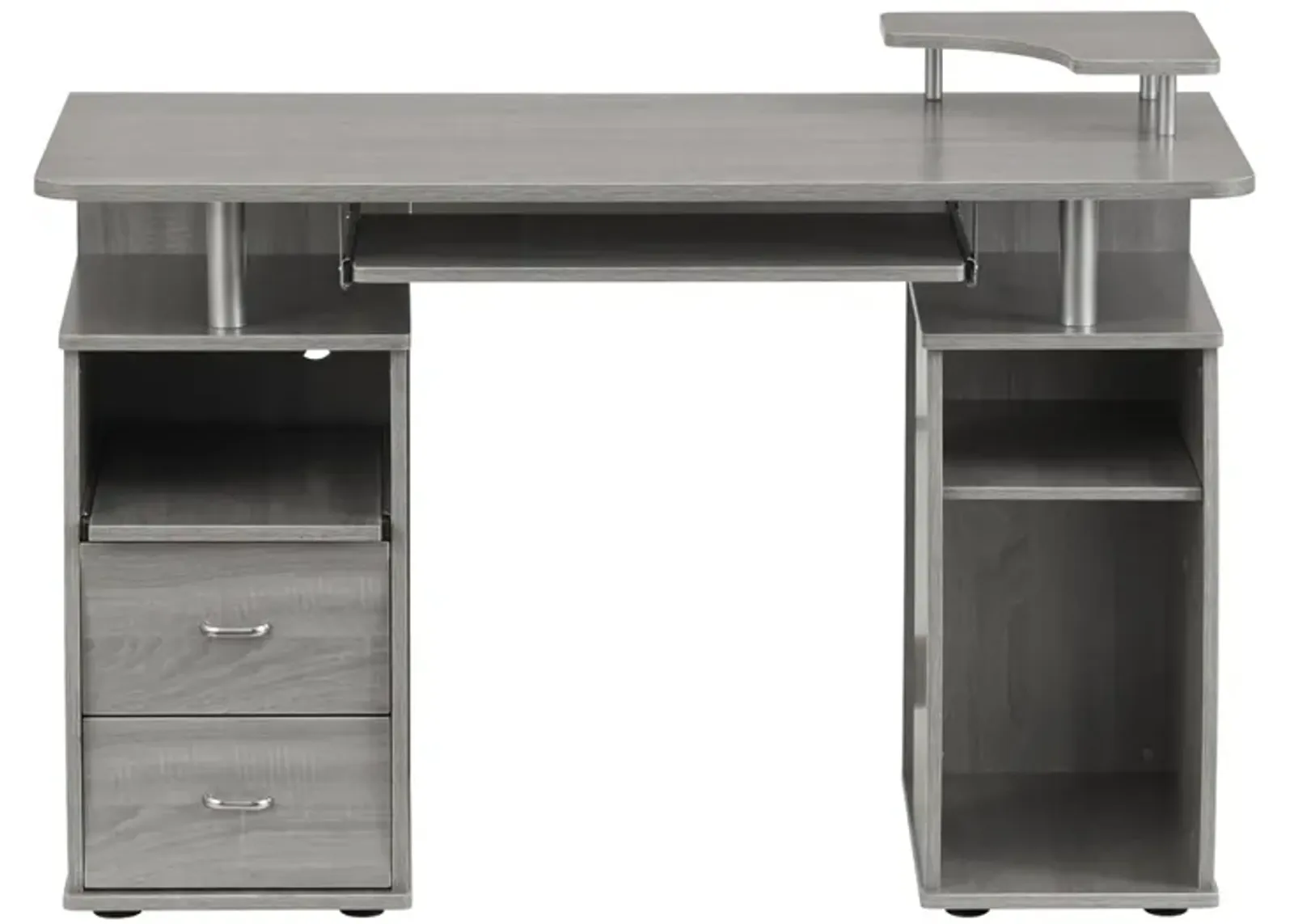 Complete Computer Workstation Desk With Storage, Grey