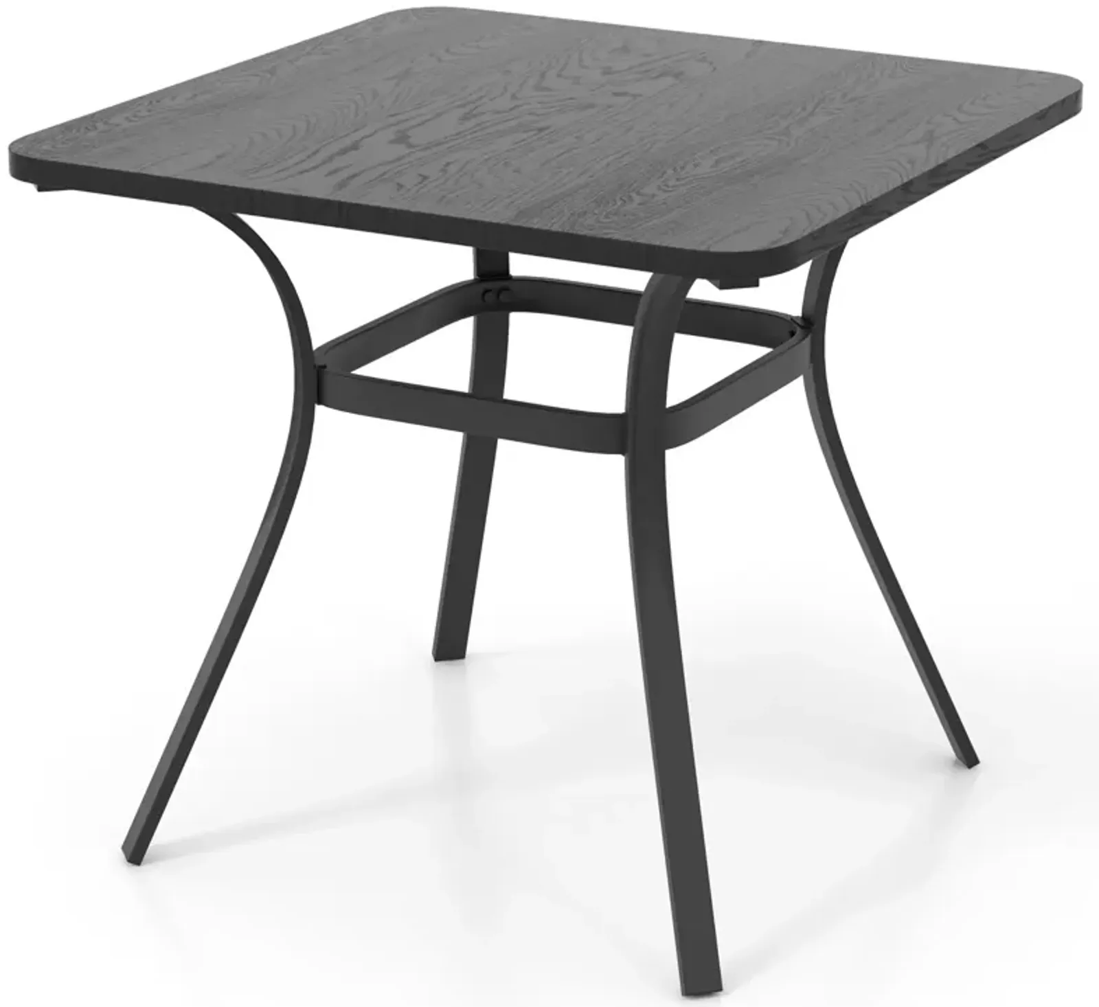 Patio Dining Table – Metal Square Table with 4 Curved Legs for Outdoor Dining