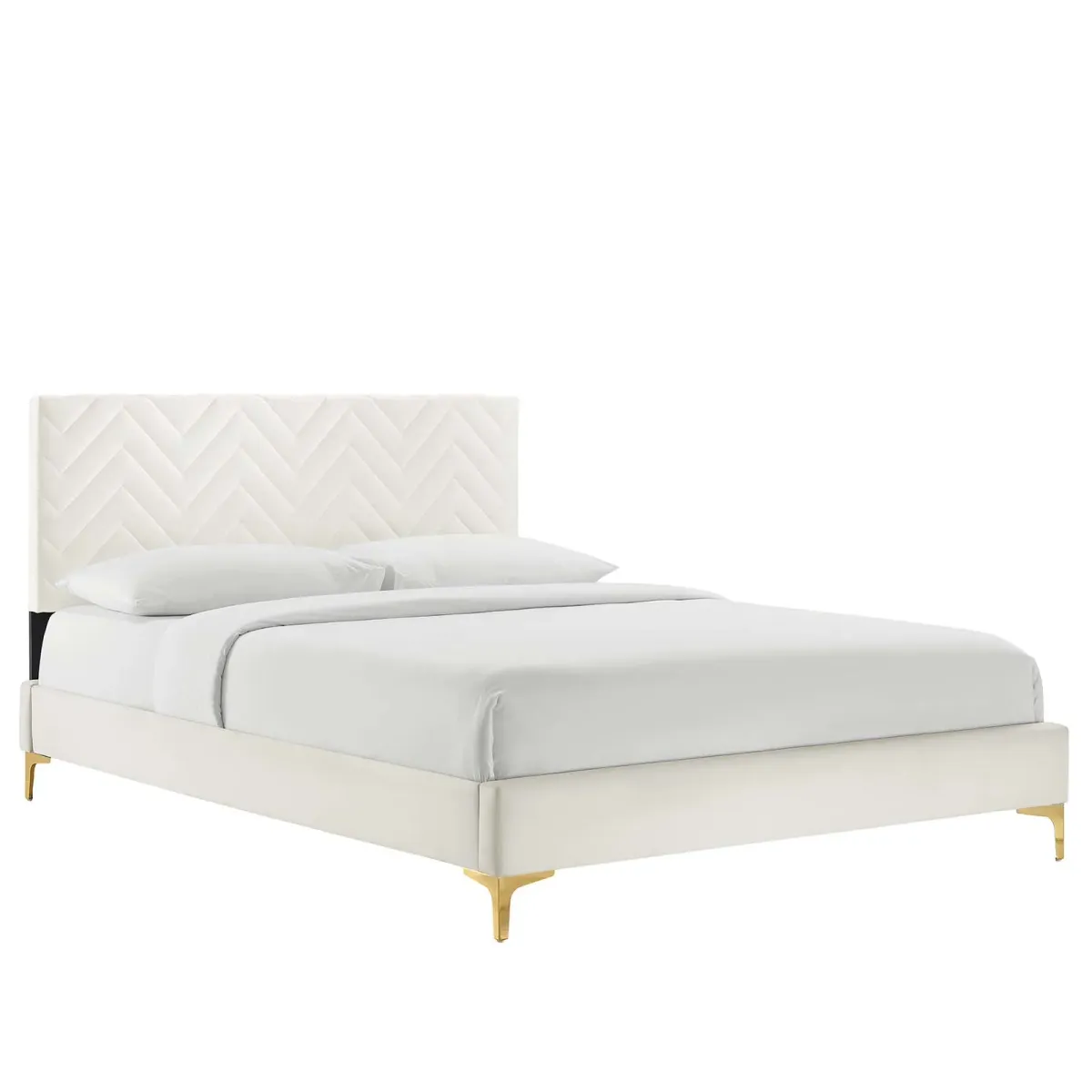 Modway - Leah Chevron Tufted Performance Velvet King Platform Bed