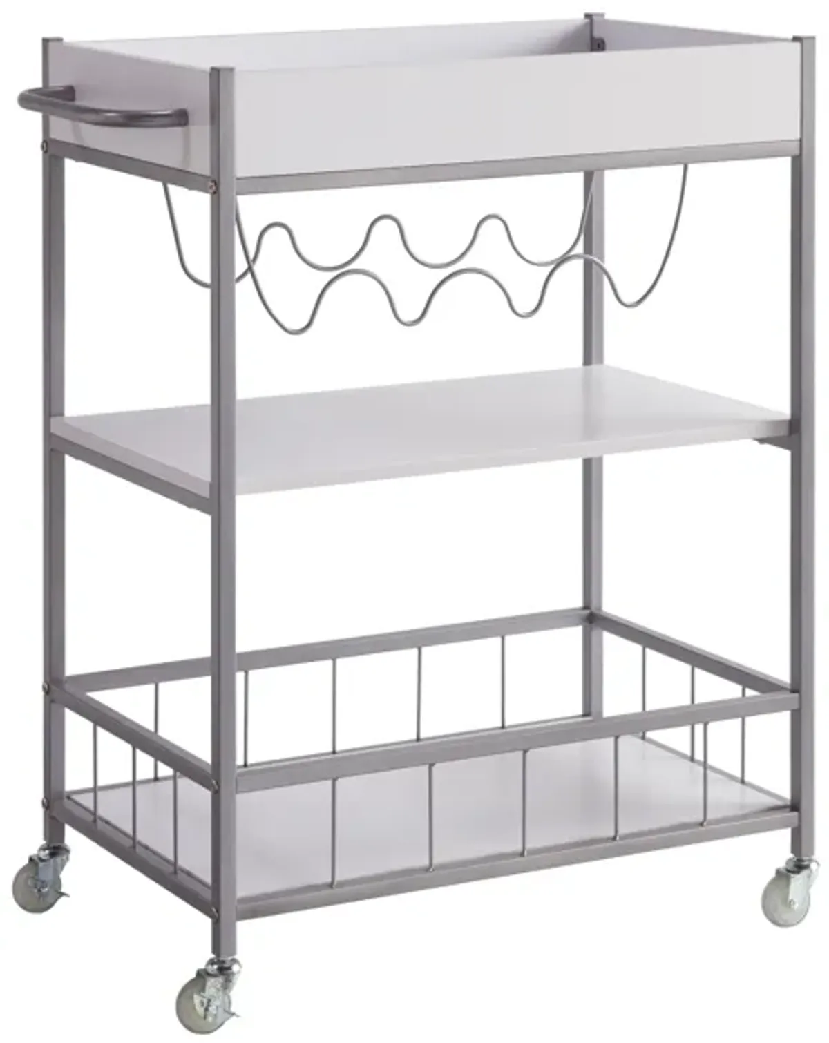 Kitchen Cart White Silver