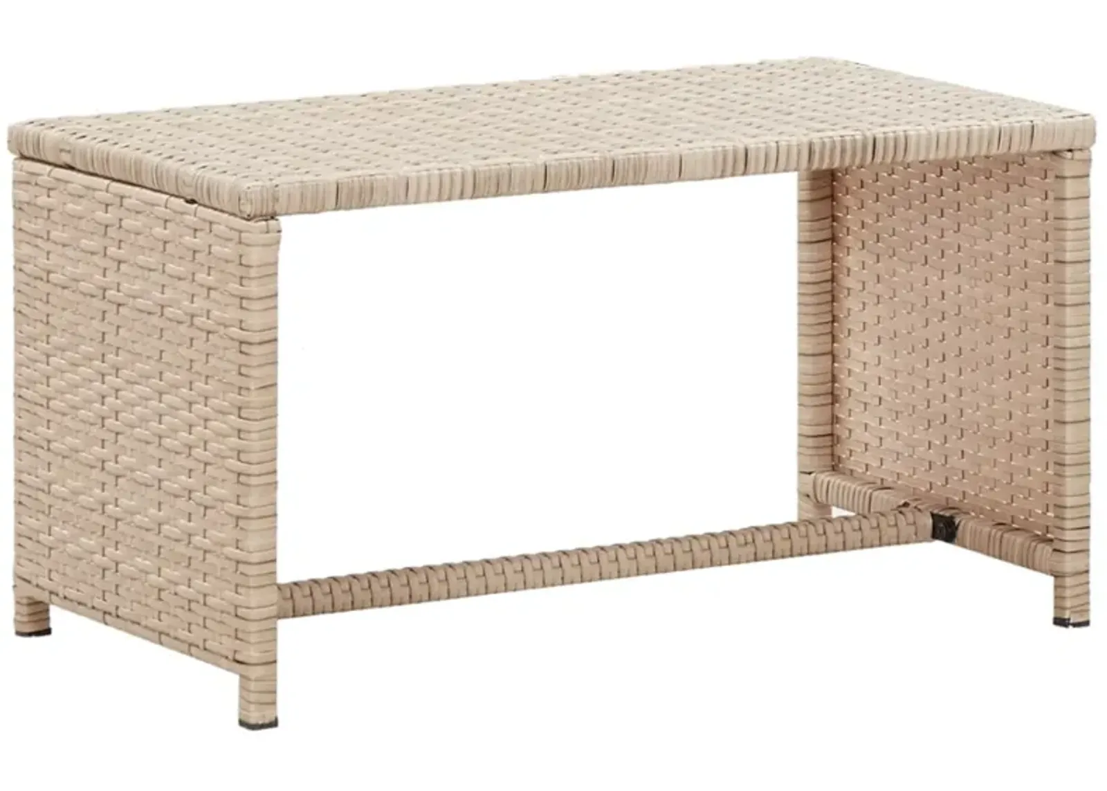 vidaXL Coffee Table Beige 27.6"x15.7"x15" Poly Rattan