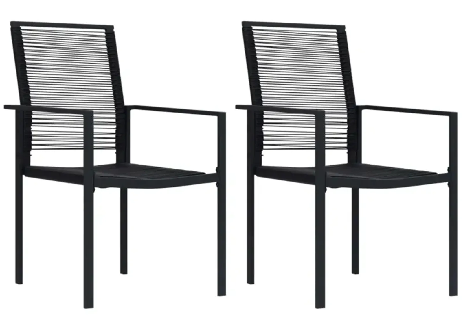 vidaXL Patio Chairs 2 pcs PVC Rattan Black