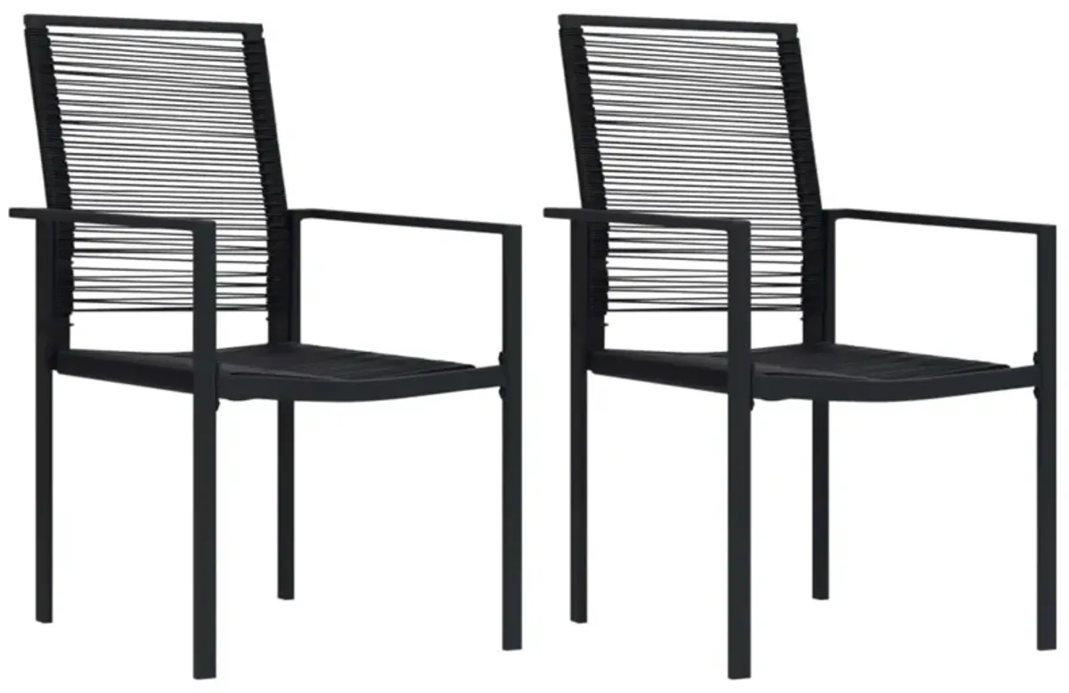 vidaXL Patio Chairs 2 pcs PVC Rattan Black