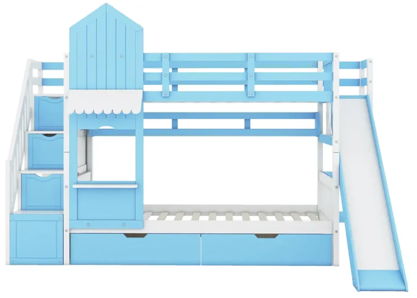 Merax Castle Bunk Bed with 2 Drawers