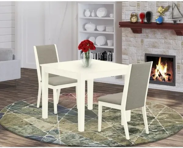 East West Furniture Dining Room Set Linen White, OXLA3-LWH-06