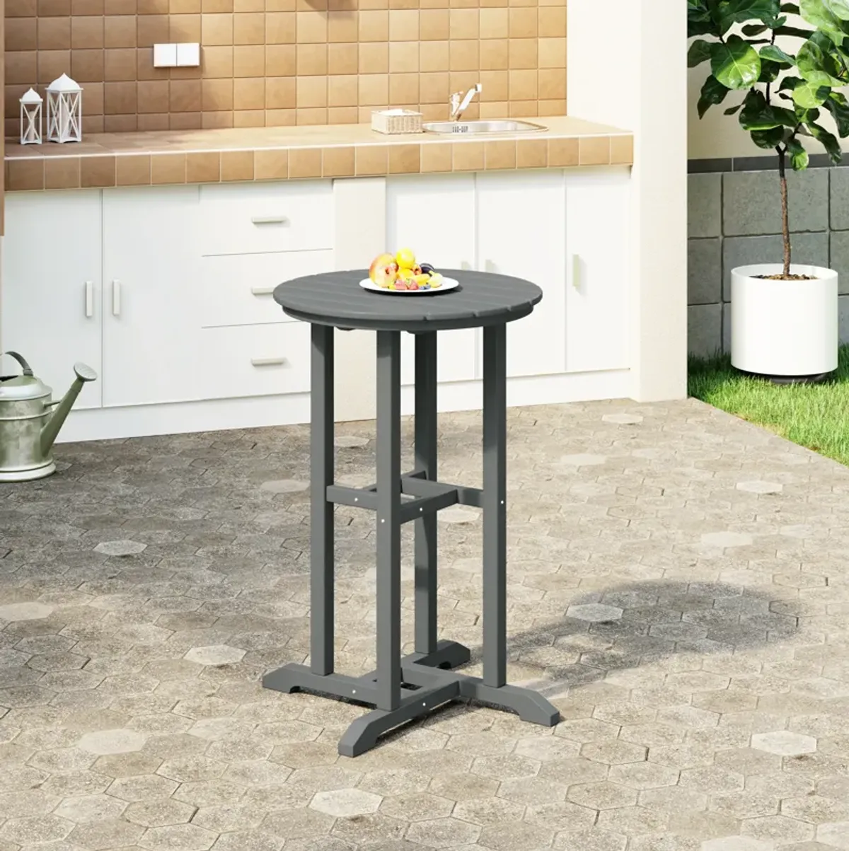 WestinTrends 37" Counter Height Round Outdoor Patio Bistro Bar Table