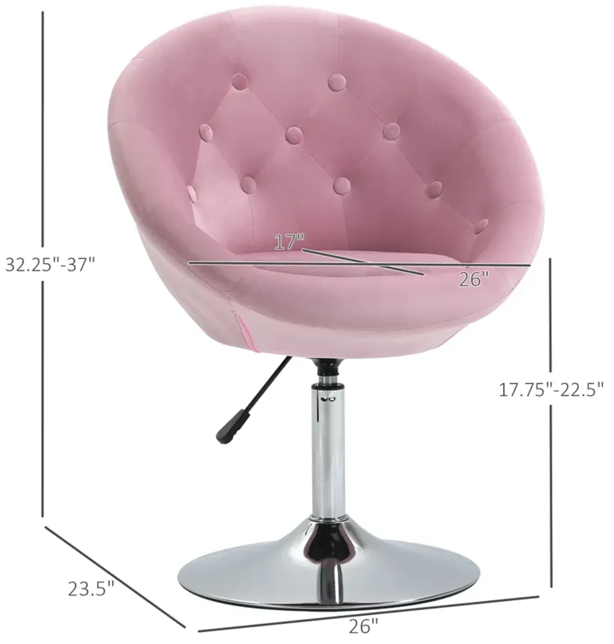 Pink Bedroom Accent: Modern Tufted Swivel Vanity Chair