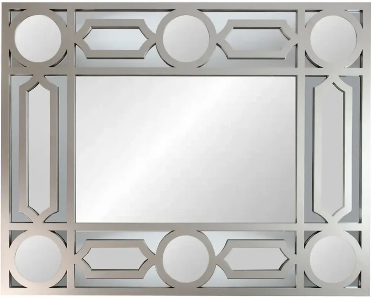 29.5" Gray Framed Geometric Design Rectangular Wall Mirror