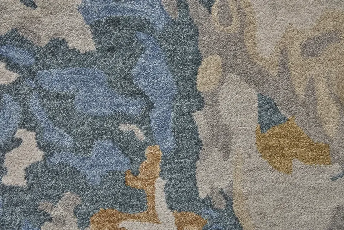 Everley 8645F Gray/Blue/Gold 5' x 8' Rug