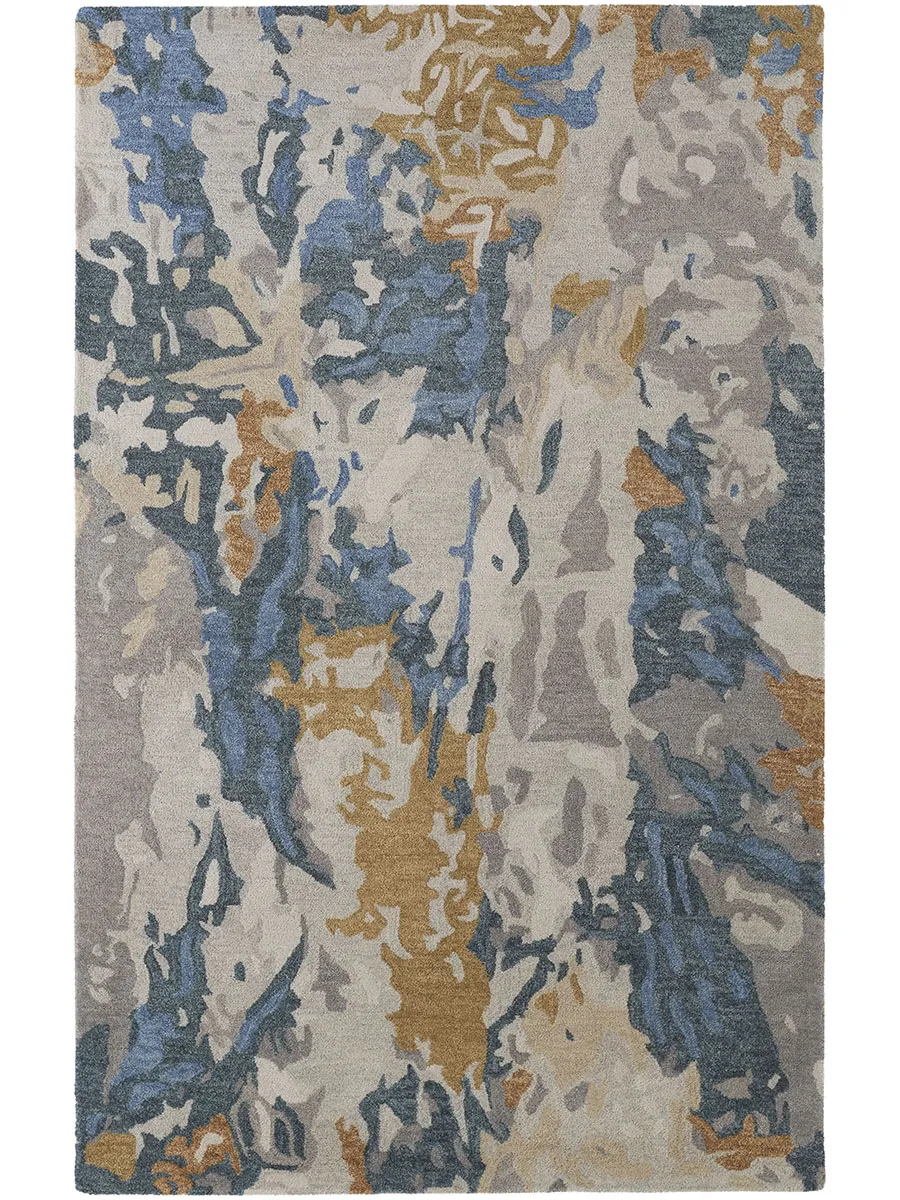 Everley 8645F Gray/Blue/Gold 5' x 8' Rug