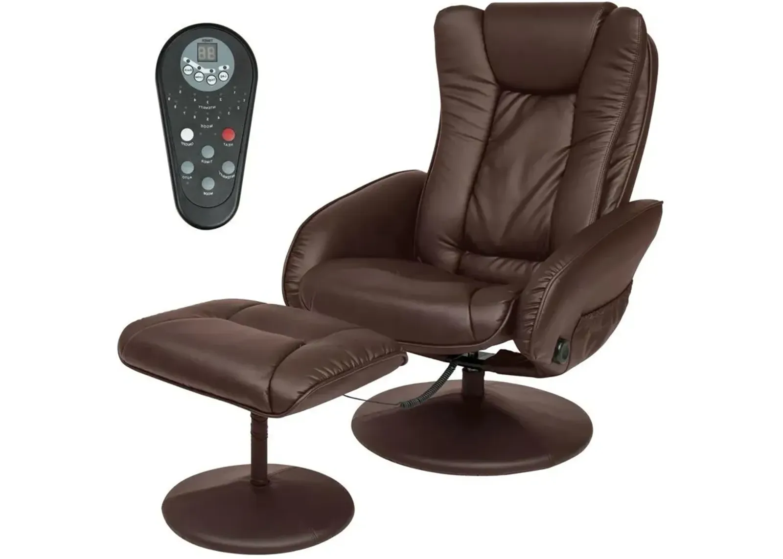 Sturdy Faux Leather Electric Massage Recliner Chair w/ Ottoman