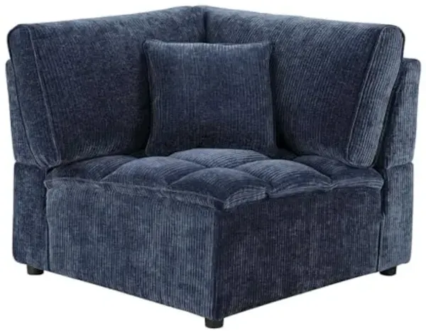 Coaster Atlantic Corduroy Upholstered Corner Chair Blue