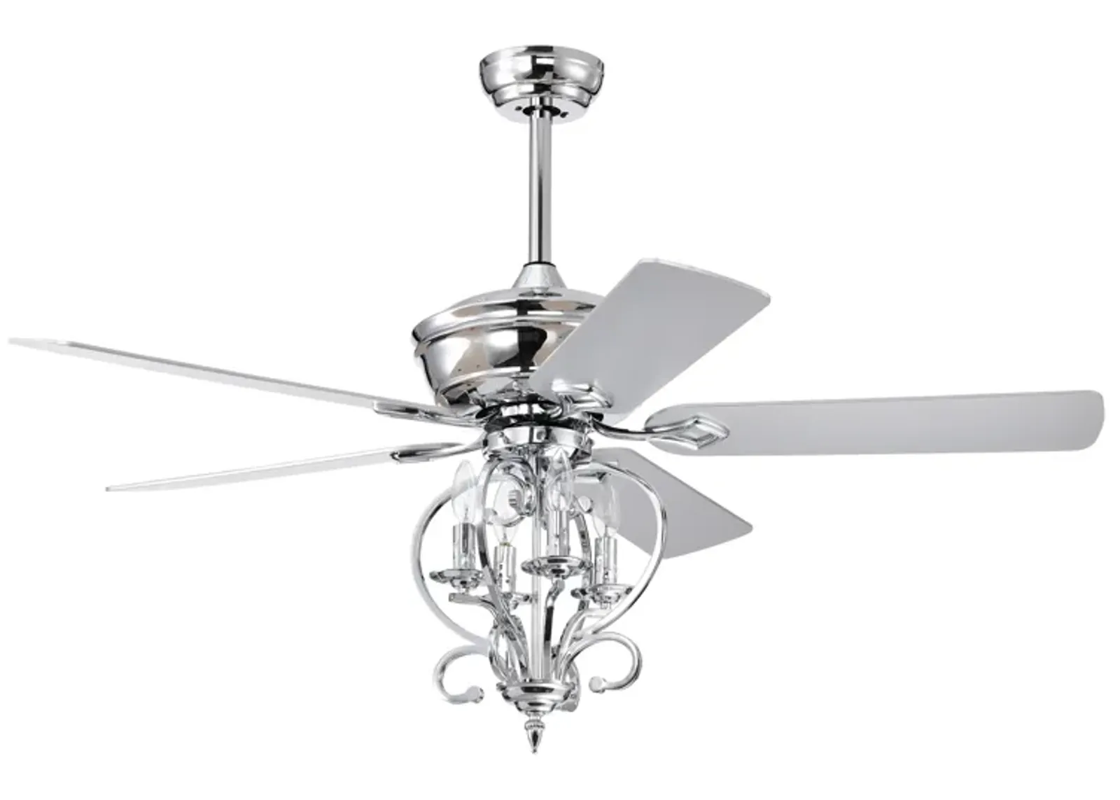 Traditional Silver Ceiling Fan with Remote Control