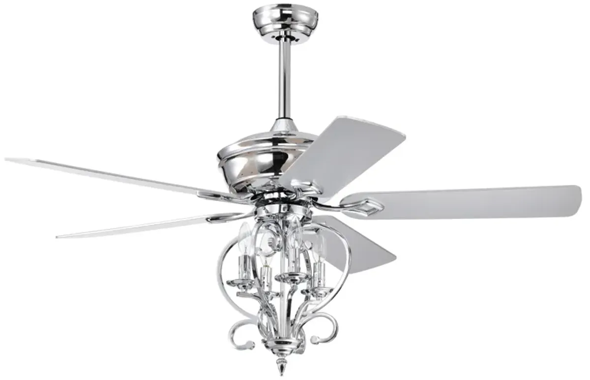 Traditional Silver Ceiling Fan with Remote Control