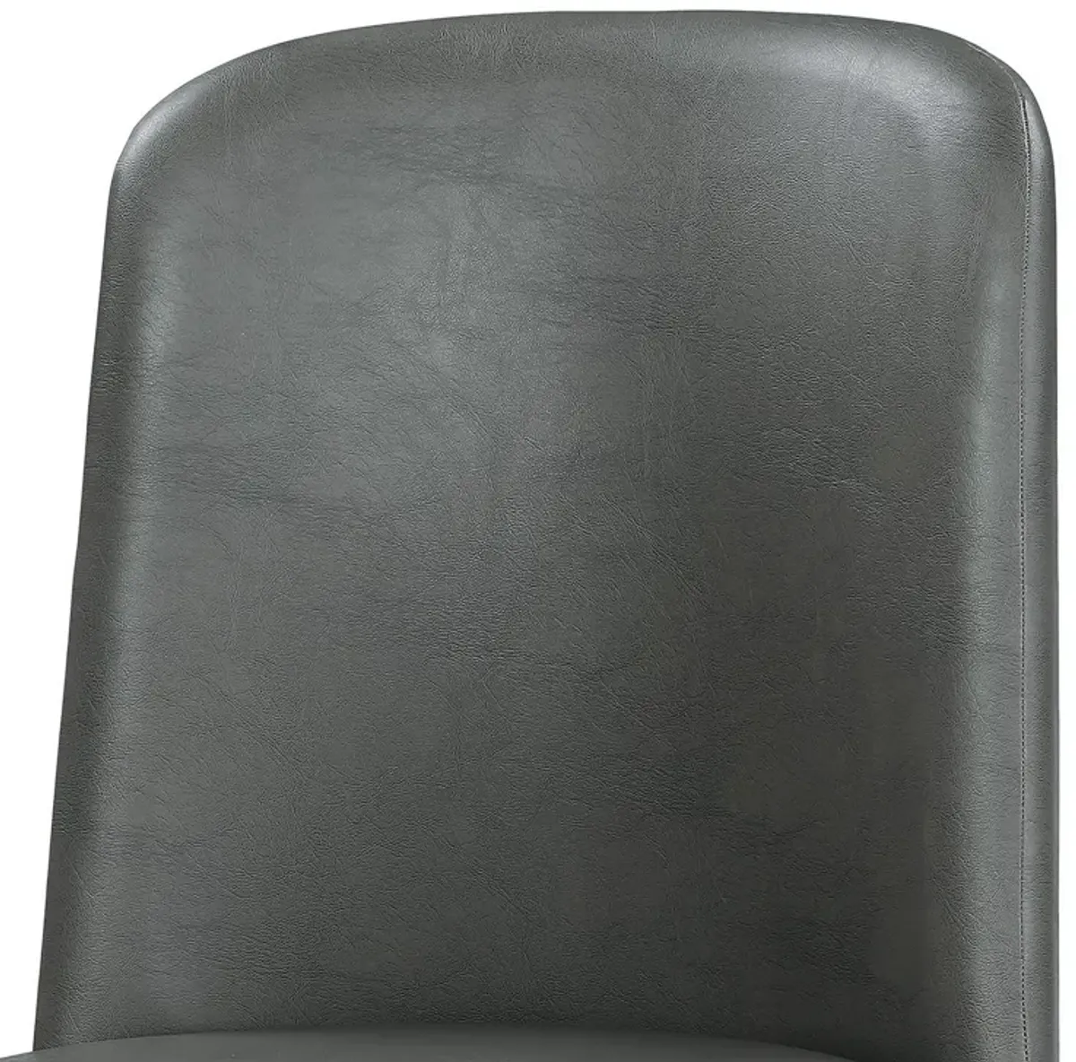 Leatherette Dining Chair with Splayed Wooden Legs, Set of  2, Gray-Benzara