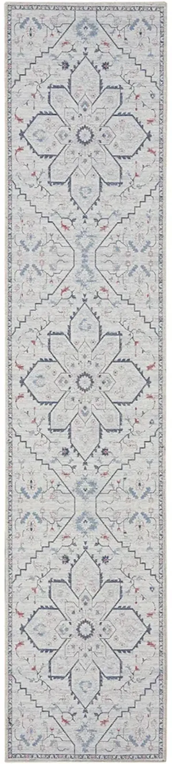 Machine Washable Series 1 SR110 Ivory/Blue 2'2" x 8' Rug