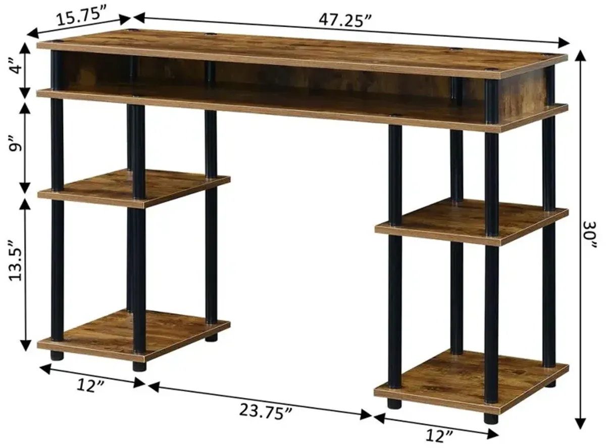 Convience Concept, Inc. Designs2Go No Tools Student Desk with Shelves - Barnwood