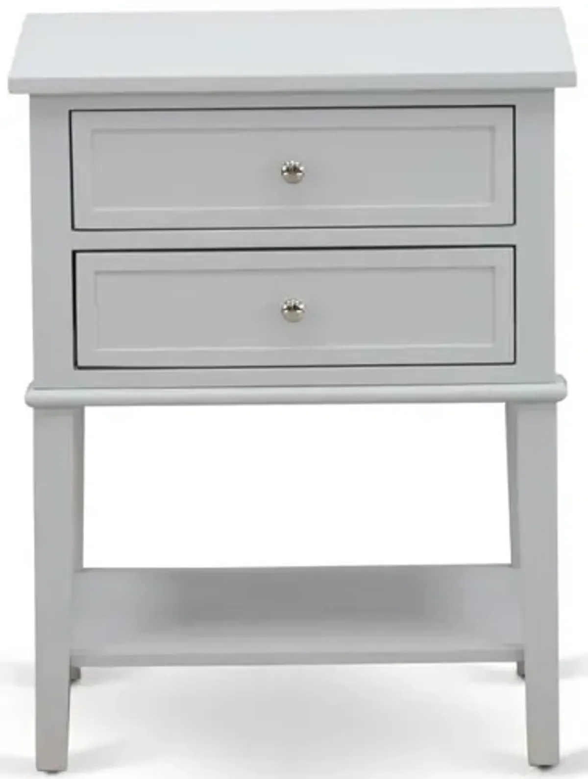 East West Furniture Night stand For Bedroom with 2 Wood Drawers for Bedroom, Stable and Sturdy Constructed - Urban Gray Finish