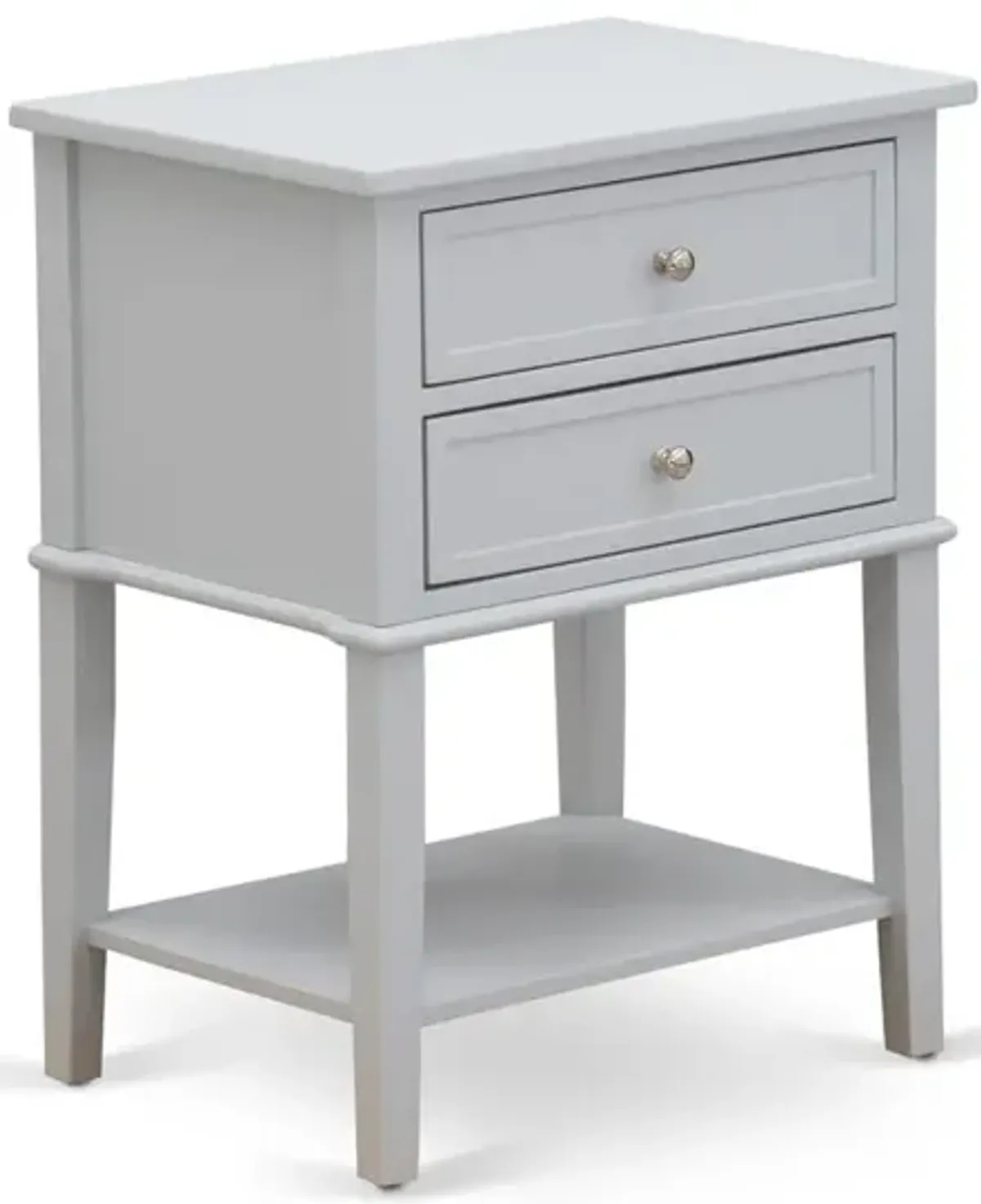 East West Furniture Night stand For Bedroom with 2 Wood Drawers for Bedroom, Stable and Sturdy Constructed - Urban Gray Finish