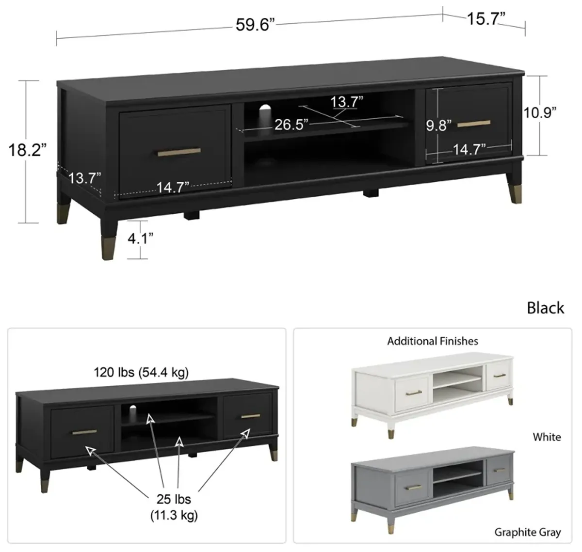 Westerleigh TV Stand for TVs up to 65"