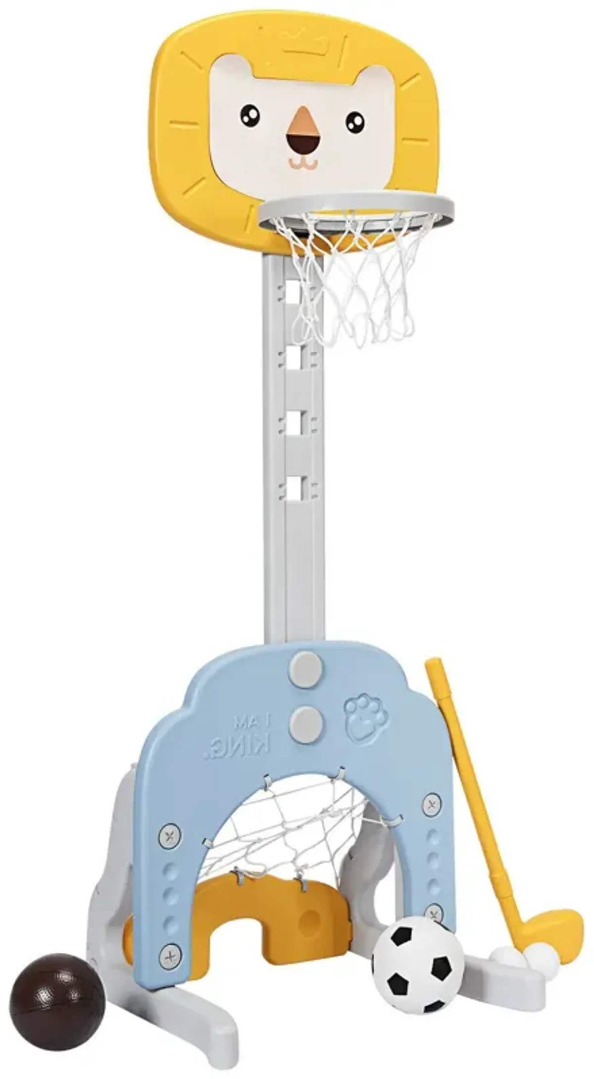 3-in-1 Adjustable Kids Basketball Hoop Sports Set