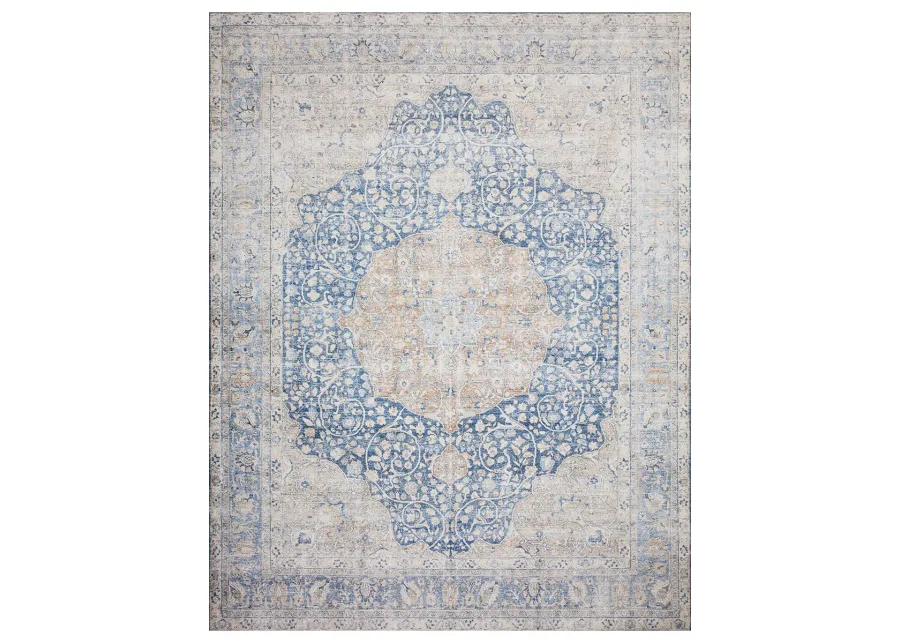 Layla LAY07 Blue/Tangerine 9' x 12' Rug by Loloi II