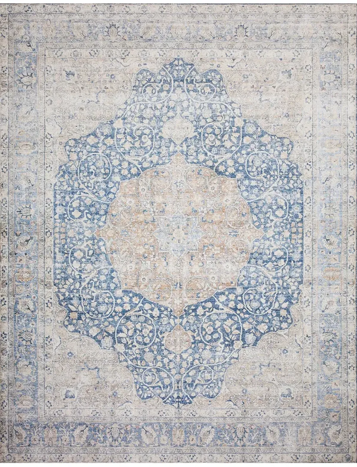 Layla LAY07 Blue/Tangerine 9' x 12' Rug by Loloi II