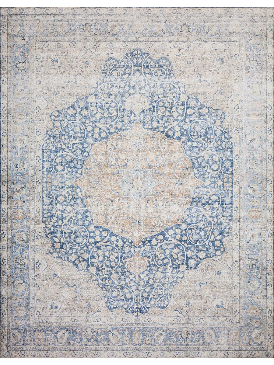 Layla LAY07 Blue/Tangerine 9' x 12' Rug by Loloi II