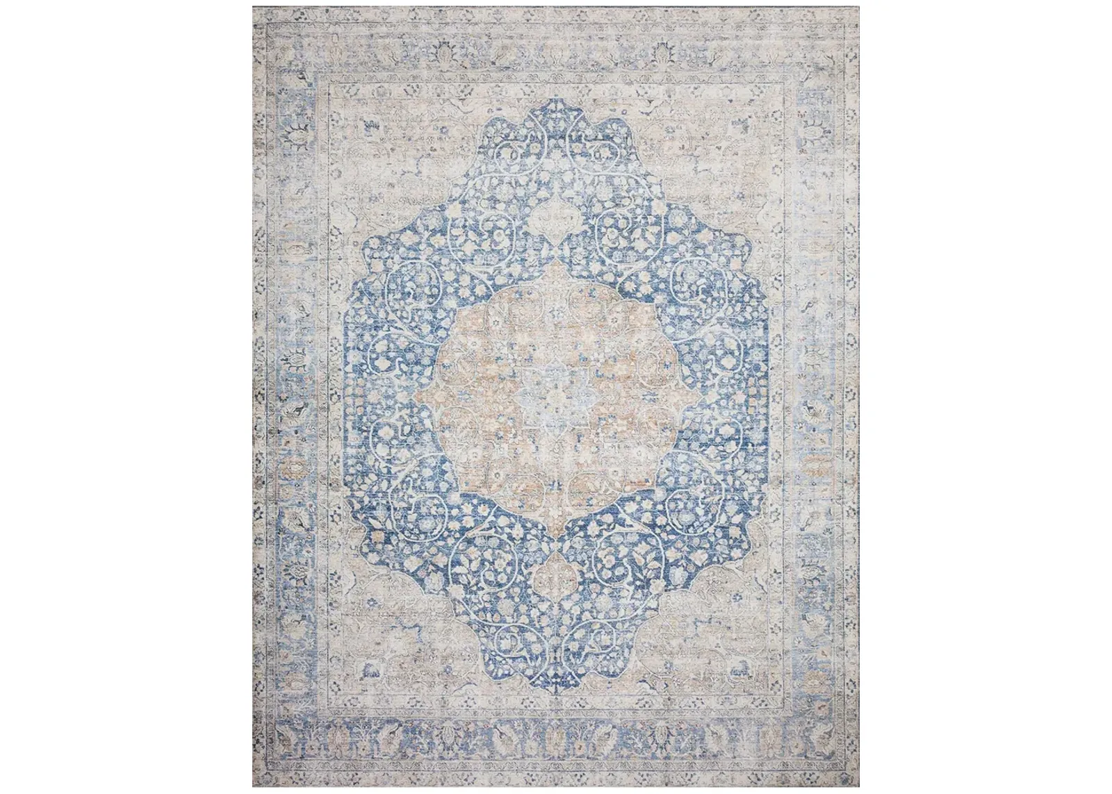 Layla LAY07 Blue/Tangerine 9' x 12' Rug by Loloi II