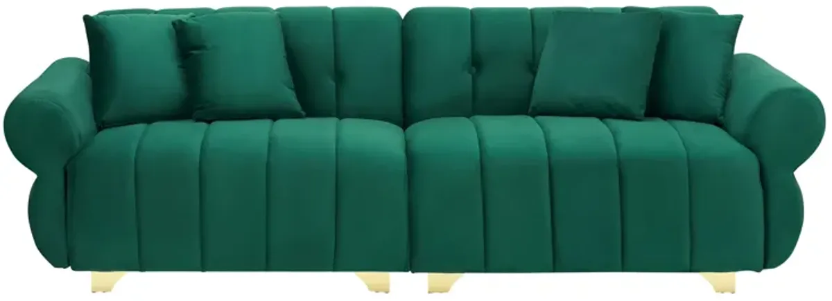 Merax Modern Velvet Sofa Couch with Pillows