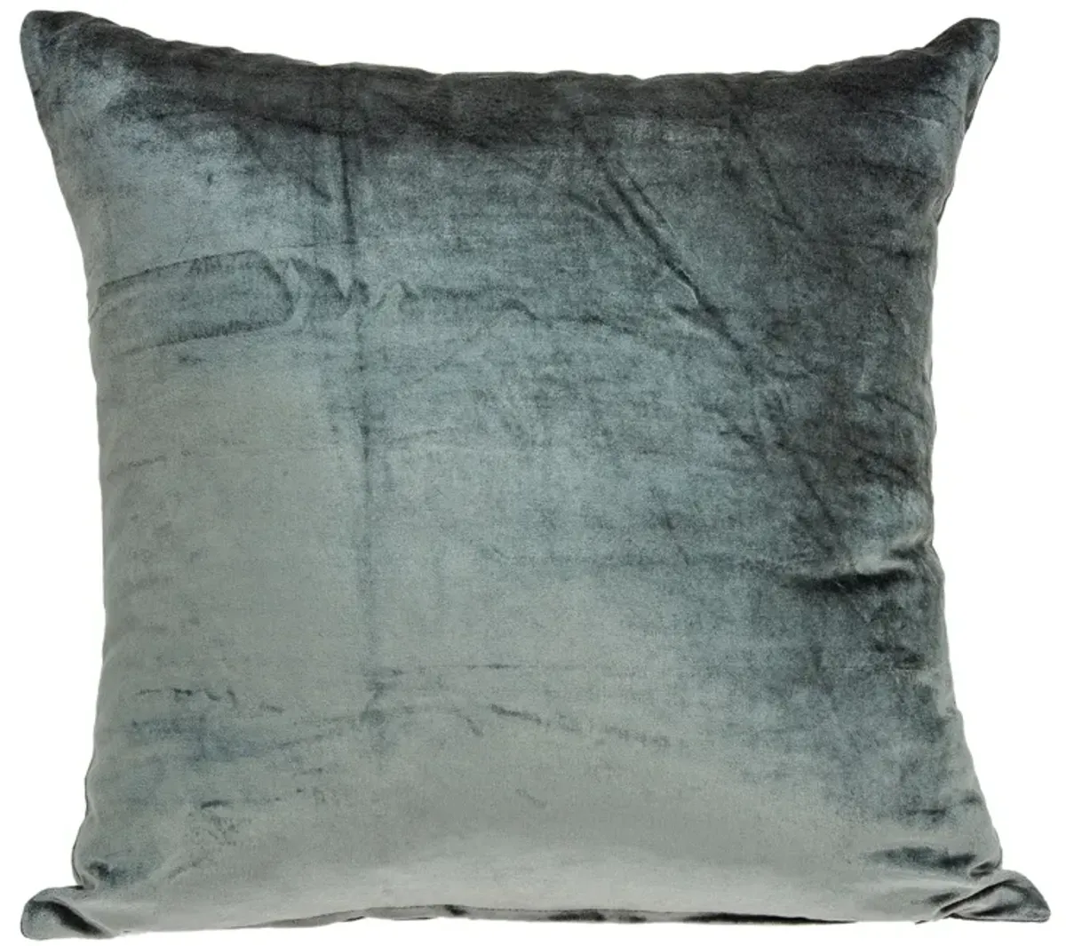 18" Solid Charcoal Handloomed Cotton Velvet Square Throw Pillow
