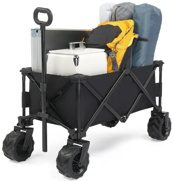 Foldable Garden Cart, Portable Utility Wagon for Lawn, Patio & Camping