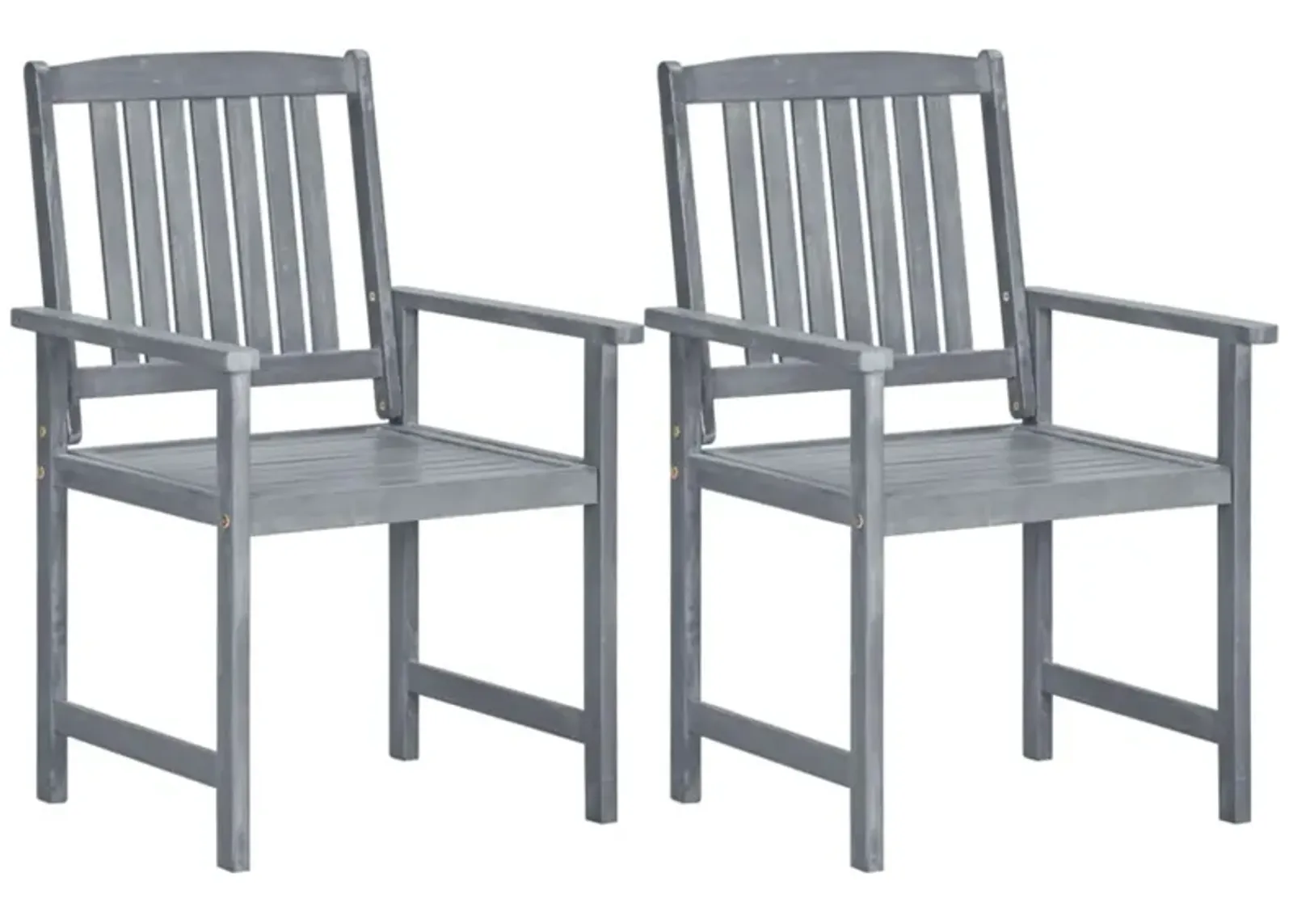 vidaXL Garden Chairs 2 pcs Gray Solid Acacia Wood