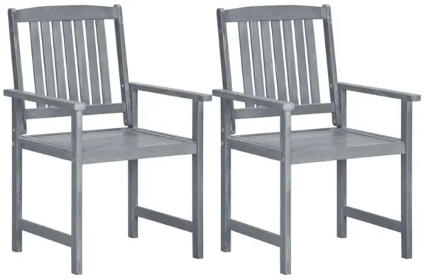 vidaXL Garden Chairs 2 pcs Gray Solid Acacia Wood