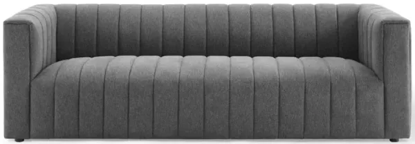 Reflection Channel Tufted Upholstered Fabric Sofa