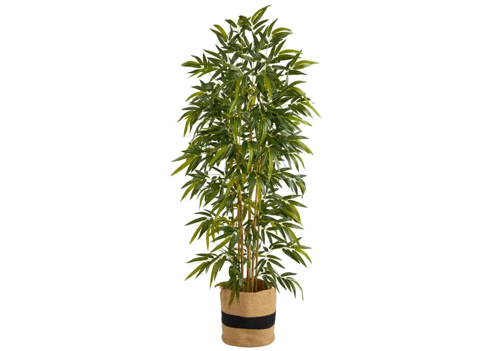 HomPlanti 75 Inches Bamboo Artificial Tree in Handmade Natural Cotton Planter