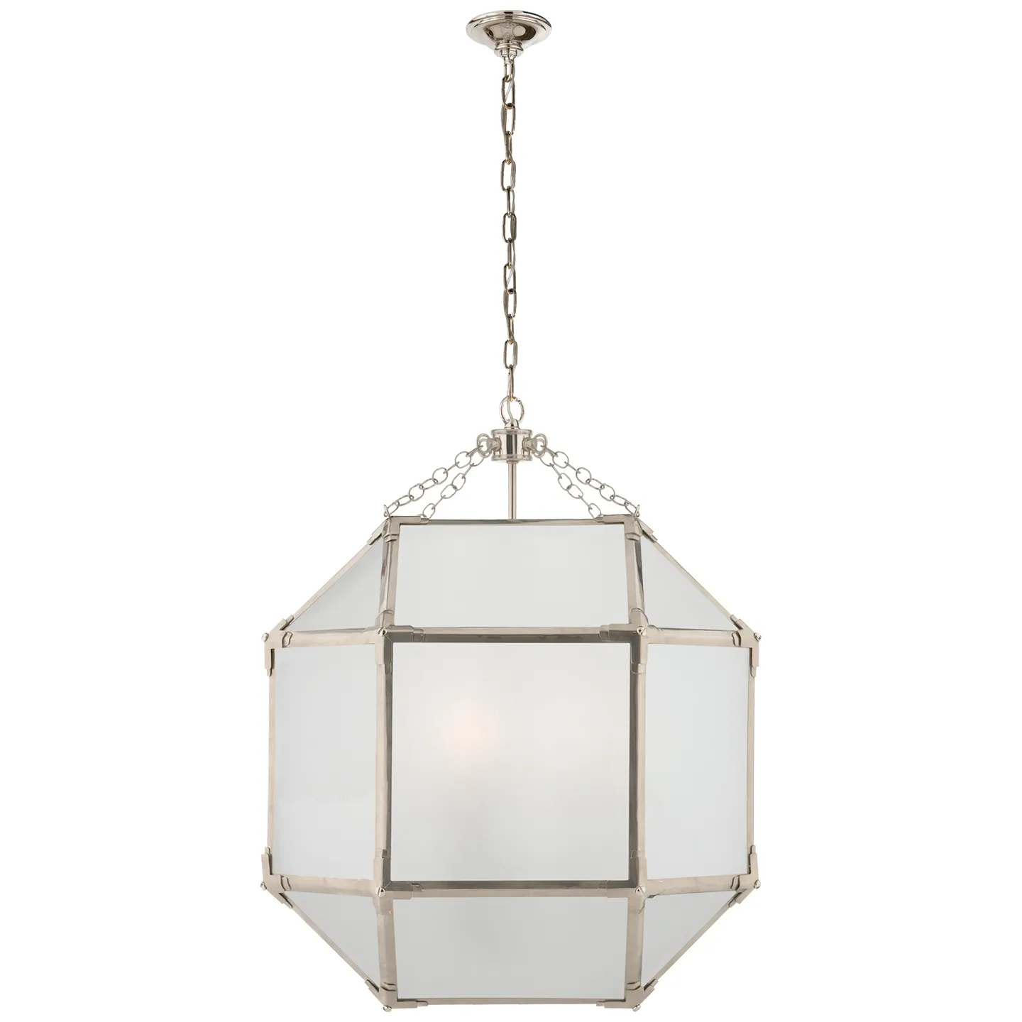 Morris Medium Lantern in Polished Nickel