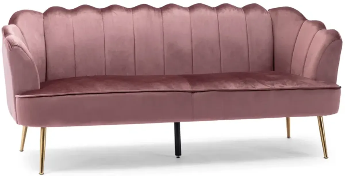 Merax Shell Design 3 Seats Velvet Sofa