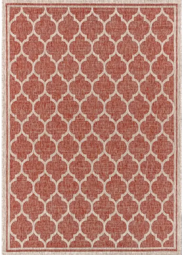 Trebol Moroccan Trellis Textured Weave Indoor/Outdoor Runner Rug