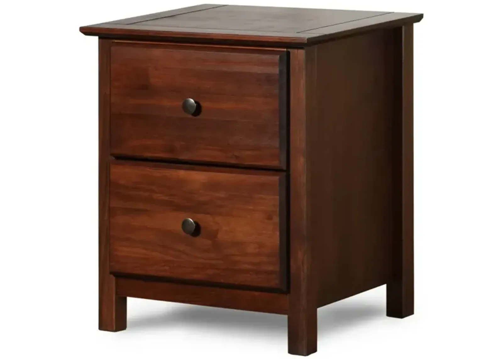 Hivvago Farmhouse Solid Pine Wood 2 Drawer Nightstand