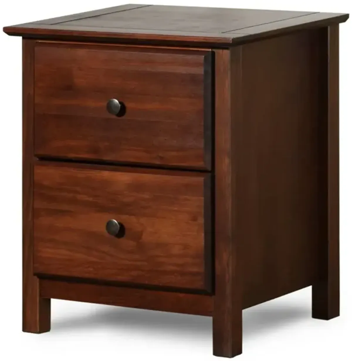 Hivvago Farmhouse Solid Pine Wood 2 Drawer Nightstand