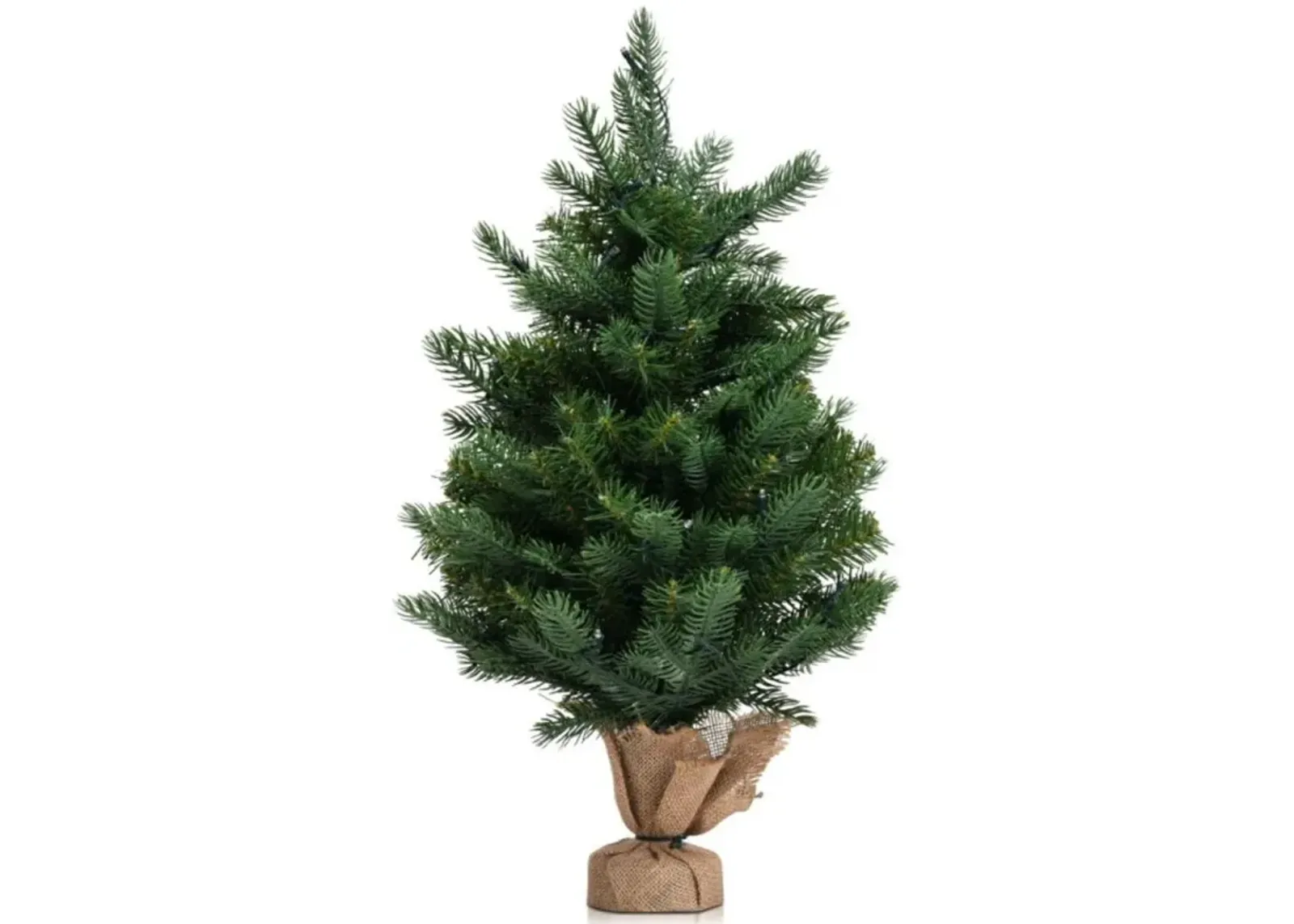 Hivvago 24 Inch Tabletop Fir Artificial Christmas Tree with LED Lights