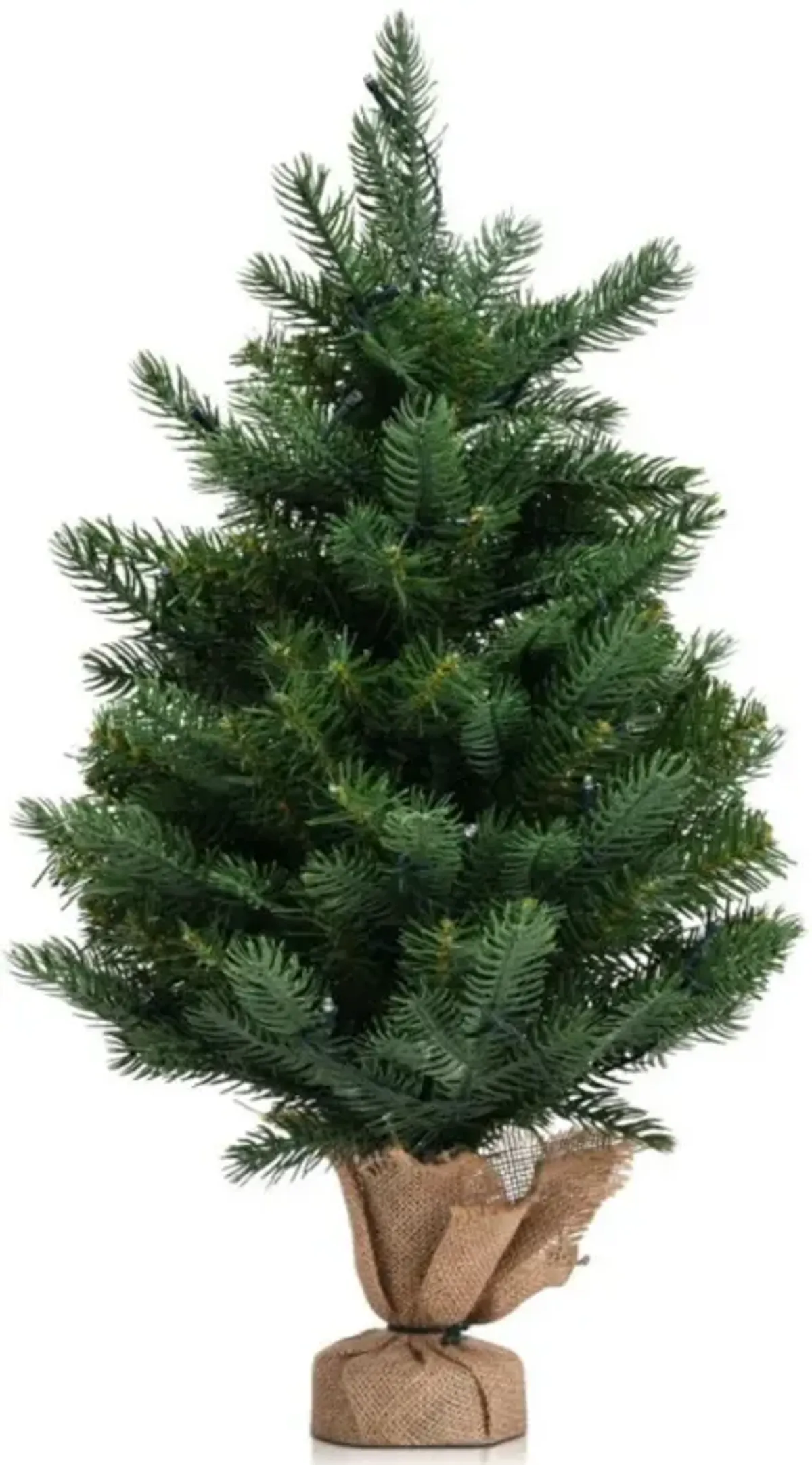 Hivvago 24 Inch Tabletop Fir Artificial Christmas Tree with LED Lights