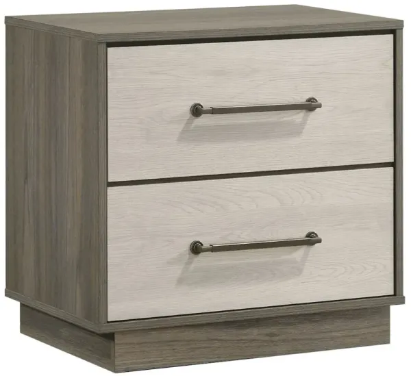 Fenwick 2-drawer Nightstand Bedside Table Grey Oak