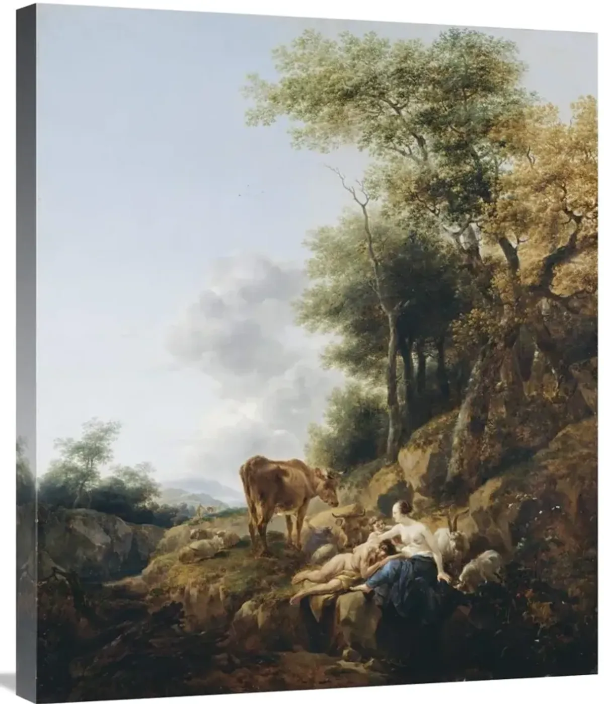 Landscape with a Nymph and a Satyr-Canvas Art-25.2x30