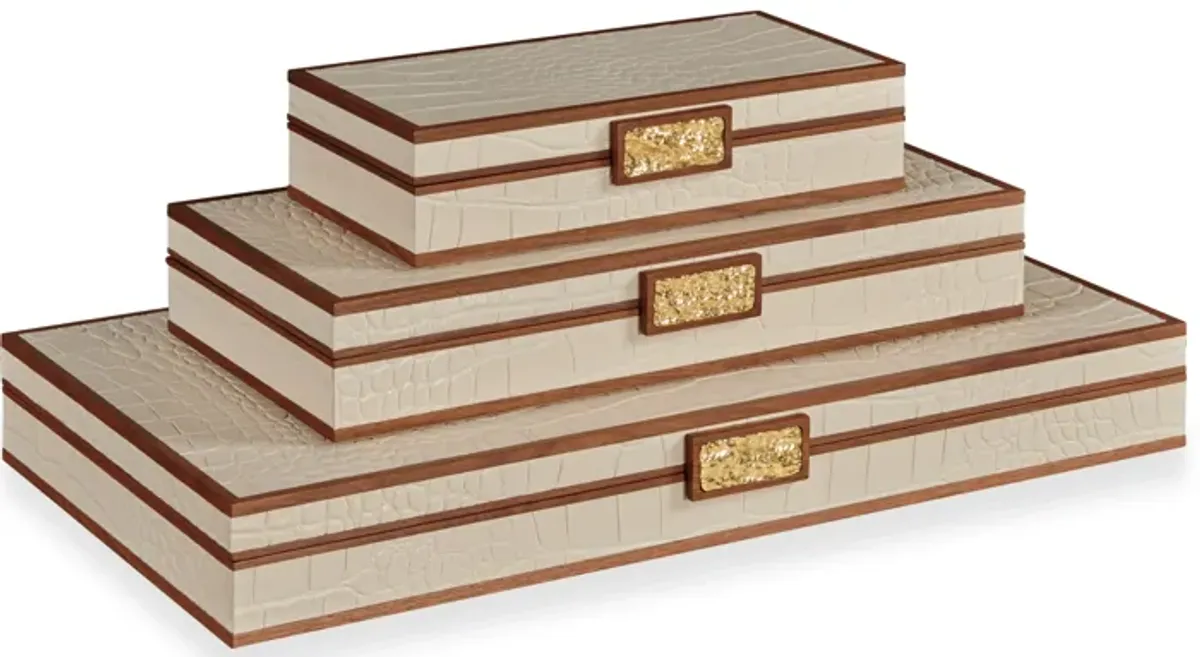 Cream Stacking Boxes