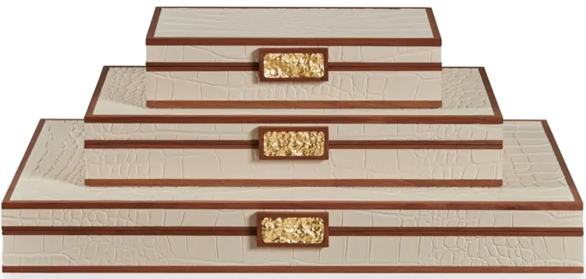 Cream Stacking Boxes