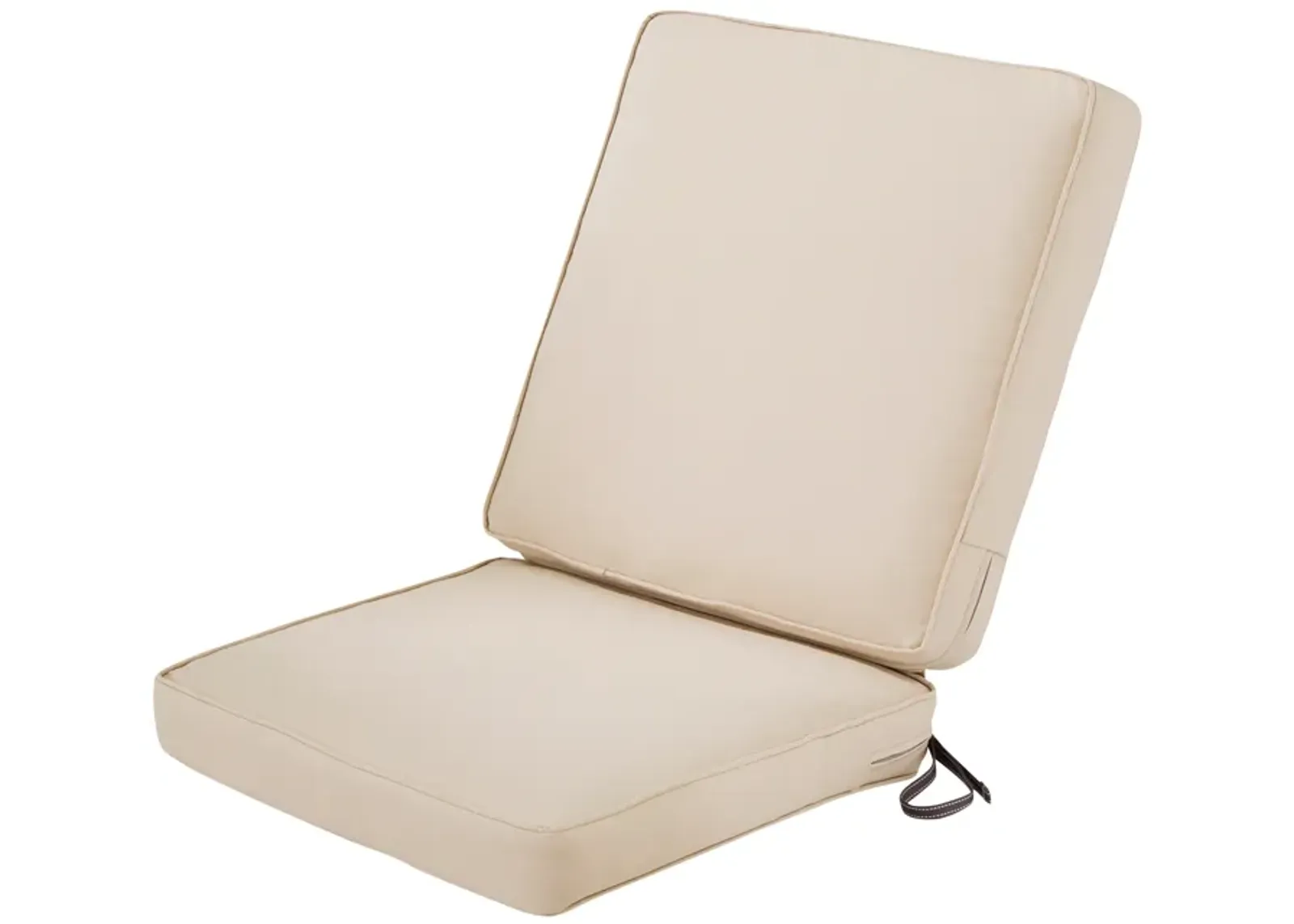 Classic Accessories FadeSafe Chair, Antique Beige, 44" L x 20�W T Montlake Quilted Patio Cushion, 20" W x 20" D x 3" x20"W x 24" H x 3"