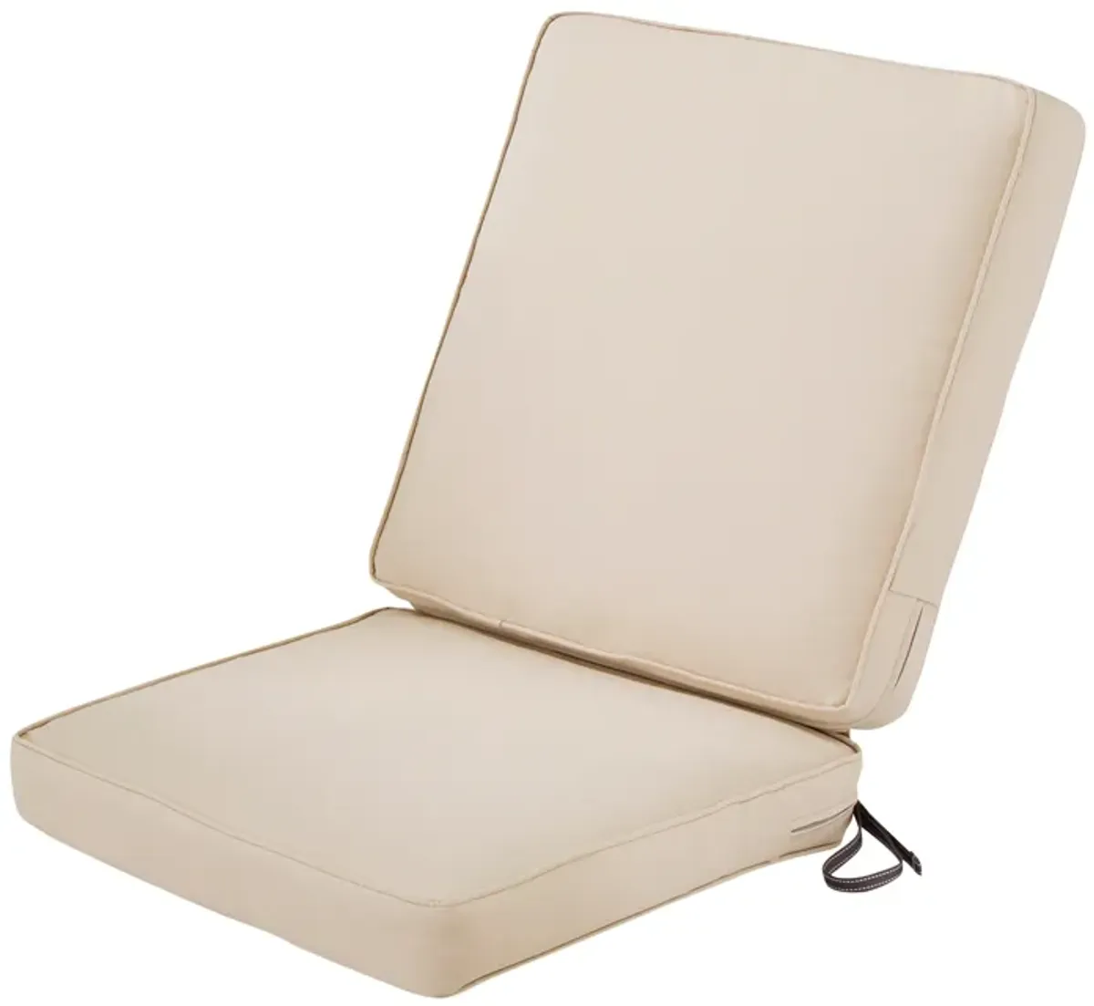 Classic Accessories FadeSafe Chair, Antique Beige, 44" L x 20�W T Montlake Quilted Patio Cushion, 20" W x 20" D x 3" x20"W x 24" H x 3"